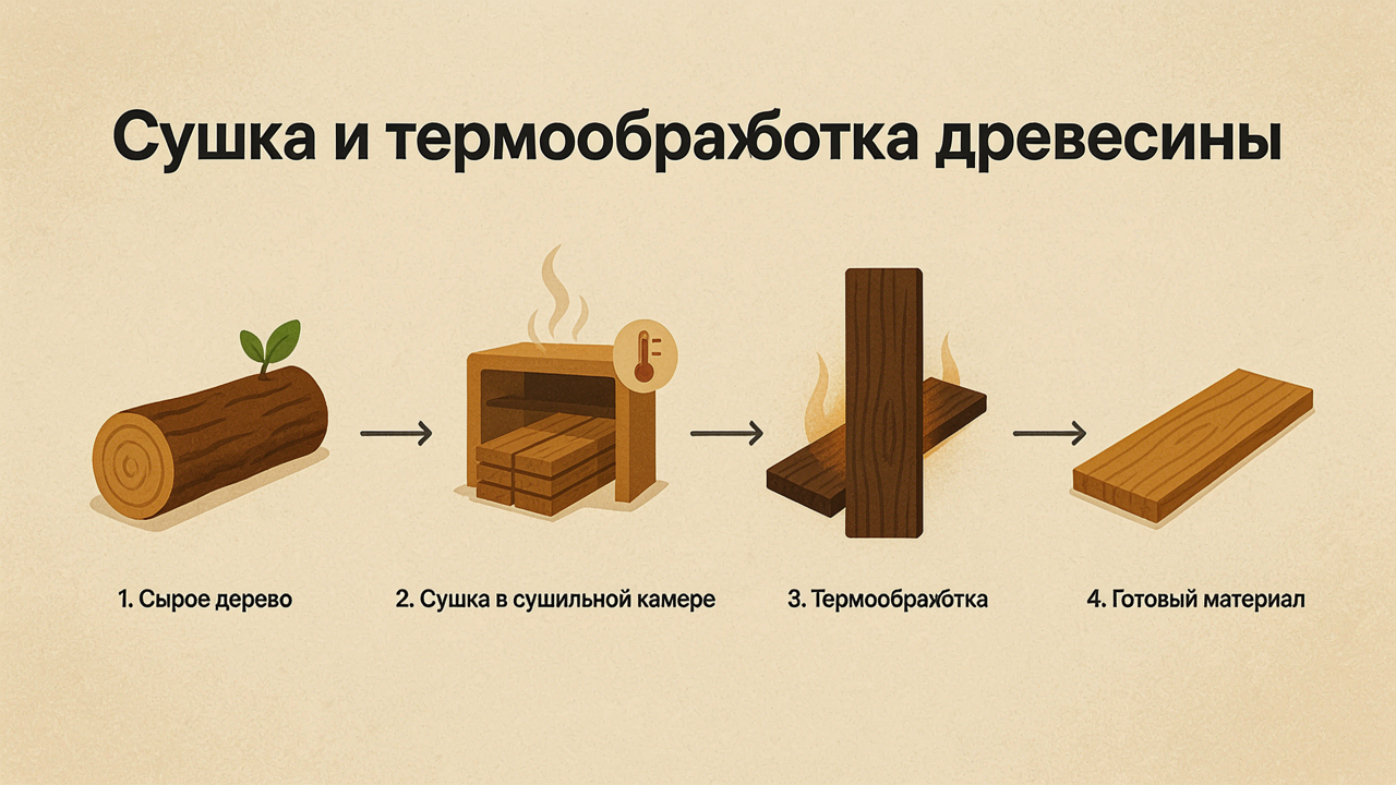 Сушка и термообработка древесины